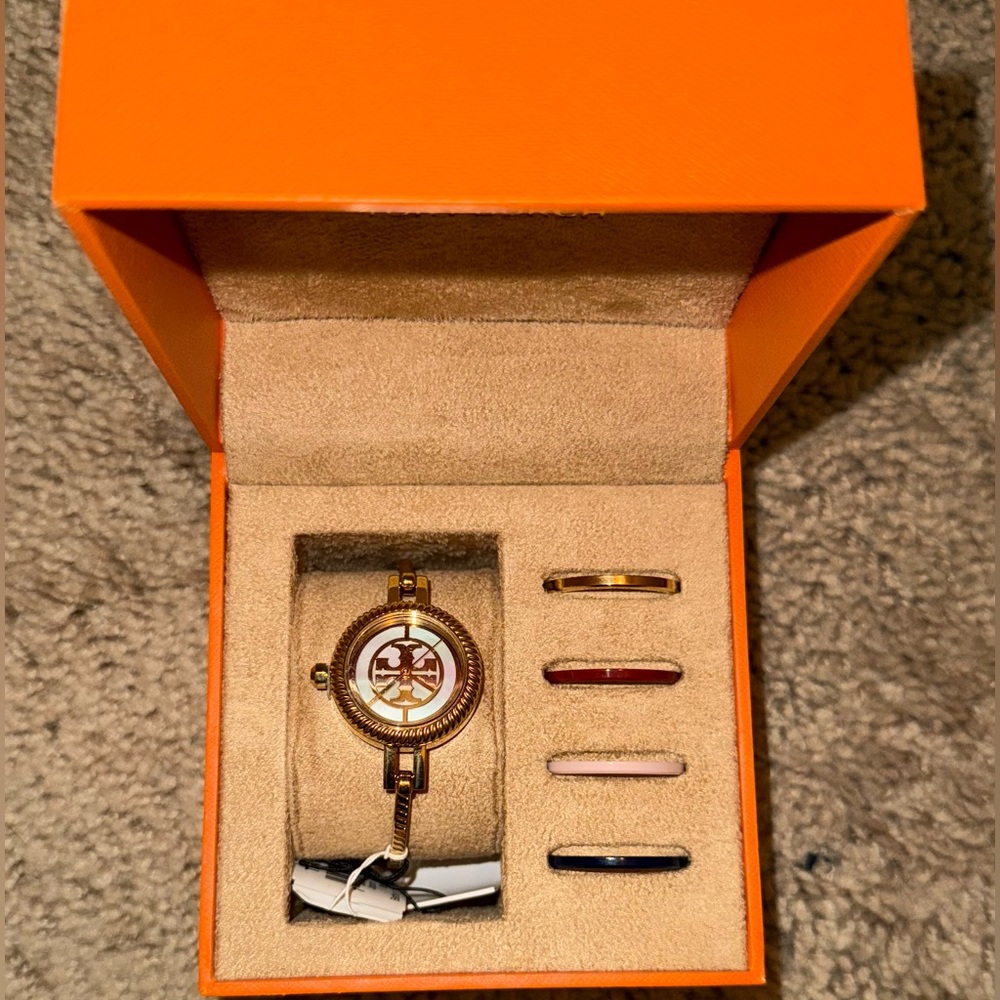 Tory Burch Gold Watch with Interchangeable Straps